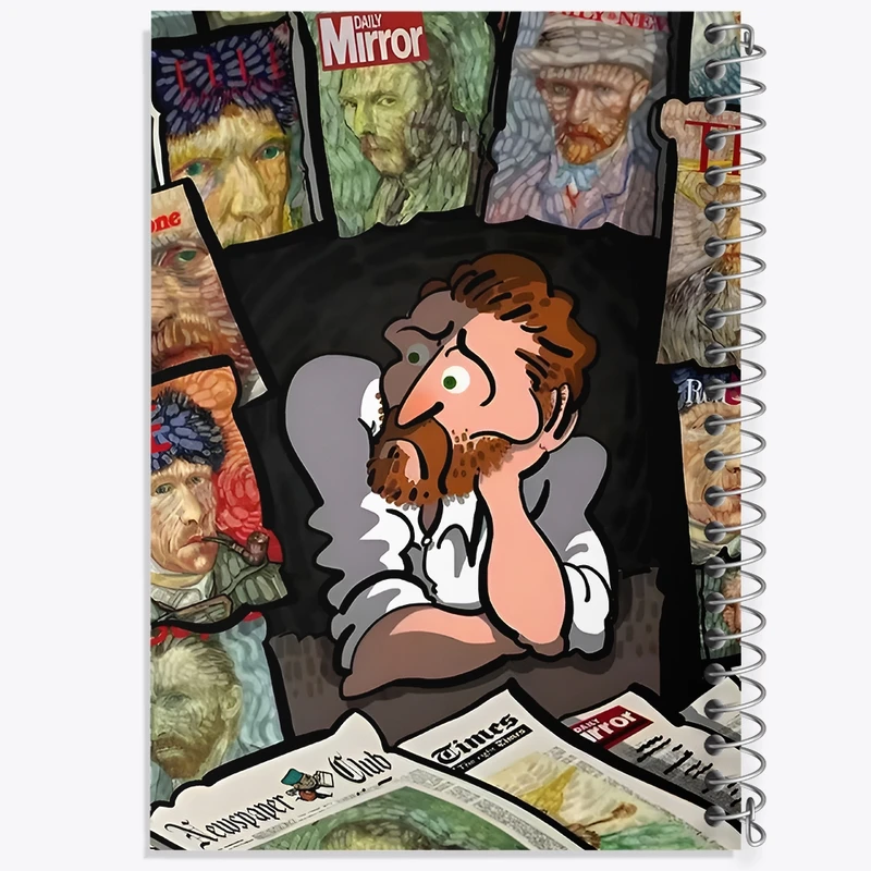 دفتر طراحی 50 برگ خندالو طرح ونسان ونگوگ کد F12716