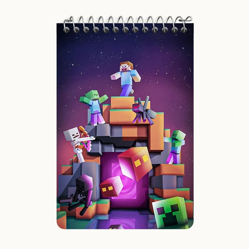 دفتر یادداشت 50 برگ خندالو طرح ماینکرافت (Minecraft) کد F3517