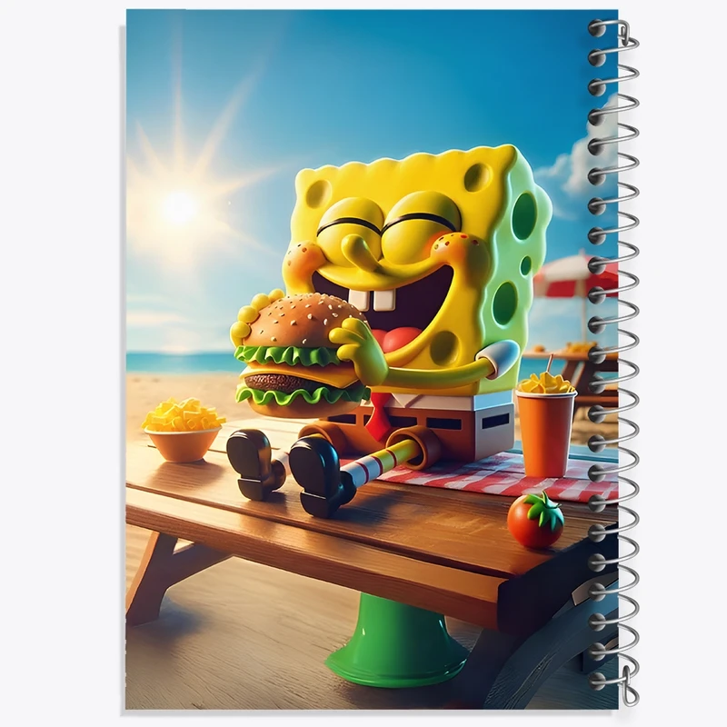 دفتر ژورنال نویسی 50 برگ خندالو مدل نقطه ای طرح باب اسفنجی کد F11714