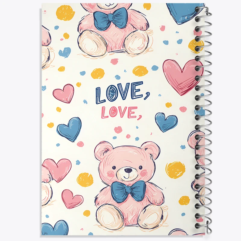 دفتر مشق 100 برگ خندالو طرح پترن خرسی کد N6916