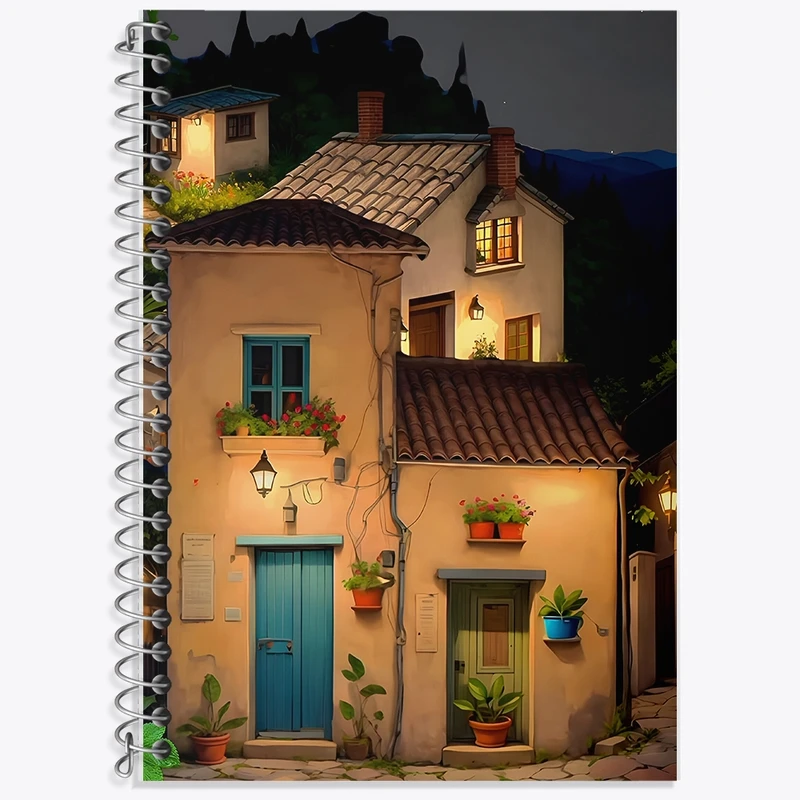 دفتر لغت 50 برگ خندالو طرح خانه روستایی کد F10721