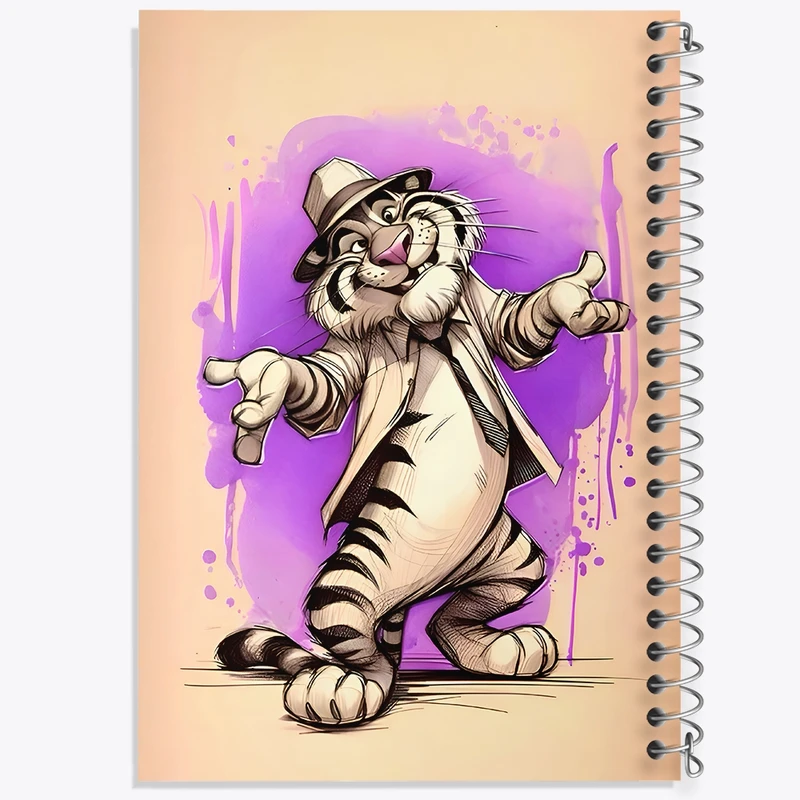 دفتر طراحی 50 برگ خندالو طرح ببر بامزه کد N6714