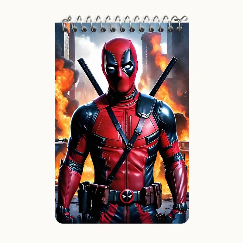 دفتر یادداشت 50 برگ خندالو طرح ددپول مارول (Marvel) کد F8484