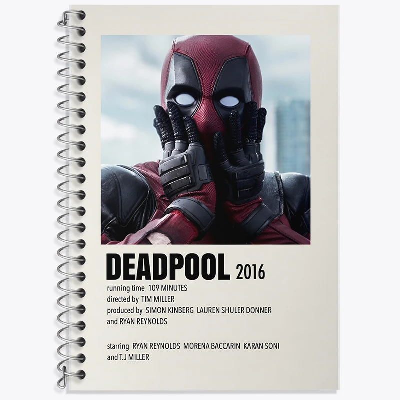 دفتر زبان دوخط 50 برگ خندالو طرح ددپول مارول کد F13321