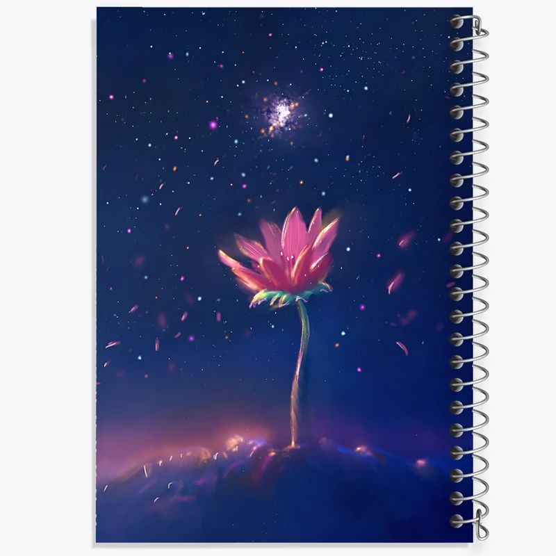 دفتر طراحی 50 برگ خندالو طرح گل و ماه کد F11010