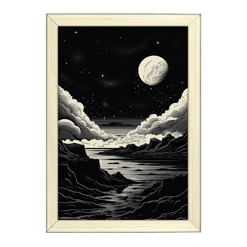 تابلو خندالو طرح ماه (Moon) کد F2698