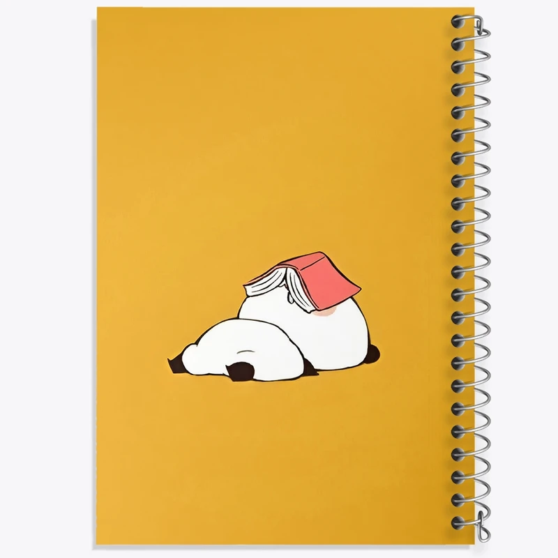 دفتر ژورنال نویسی 50 برگ خندالو مدل نقطه ای طرح پاندای کتاب خوان کد F3693