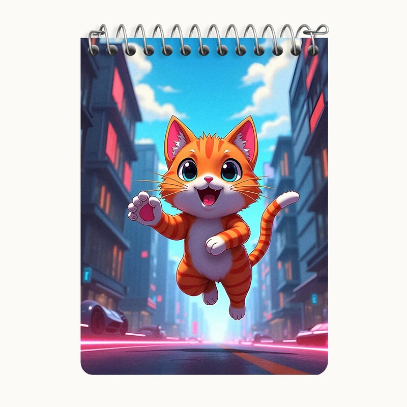 دفتر یادداشت 50 برگ خندالو طرح گربه بامزه کد N3345