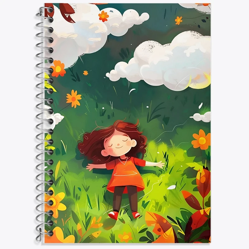 دفتر زبان 50 برگ خندالو مدل سه خط طرح دخترانه کودکانه کد F10930