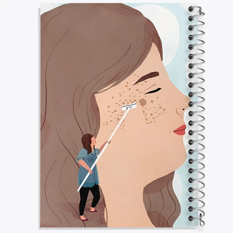 دفتر ژورنال نویسی 50 برگ خندالو مدل نقطه ای طرح مراقبت پوستی کد F10266