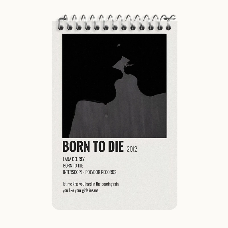 دفتر یادداشت 50 برگ خندالو طرح آهنگ Born to Die از لانا دل ری کد F14204