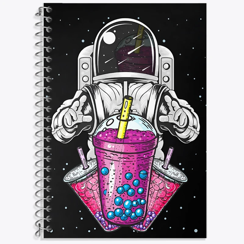 دفتر زبان 50 برگ خندالو مدل سه خط طرح فضانورد کد F10091