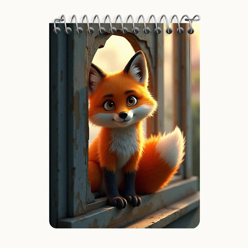 دفتر یادداشت 50 برگ خندالو طرح روباه بامزه کد N5352