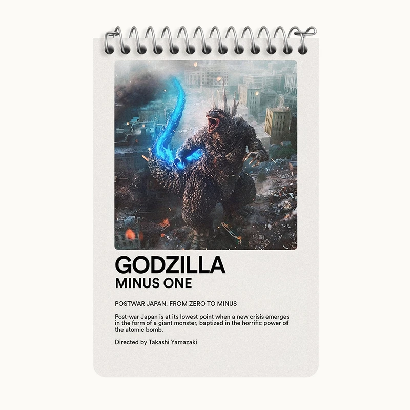 دفتر یادداشت 50 برگ خندالو طرح گودزیلا (Godzilla Minus One) کد F13420
