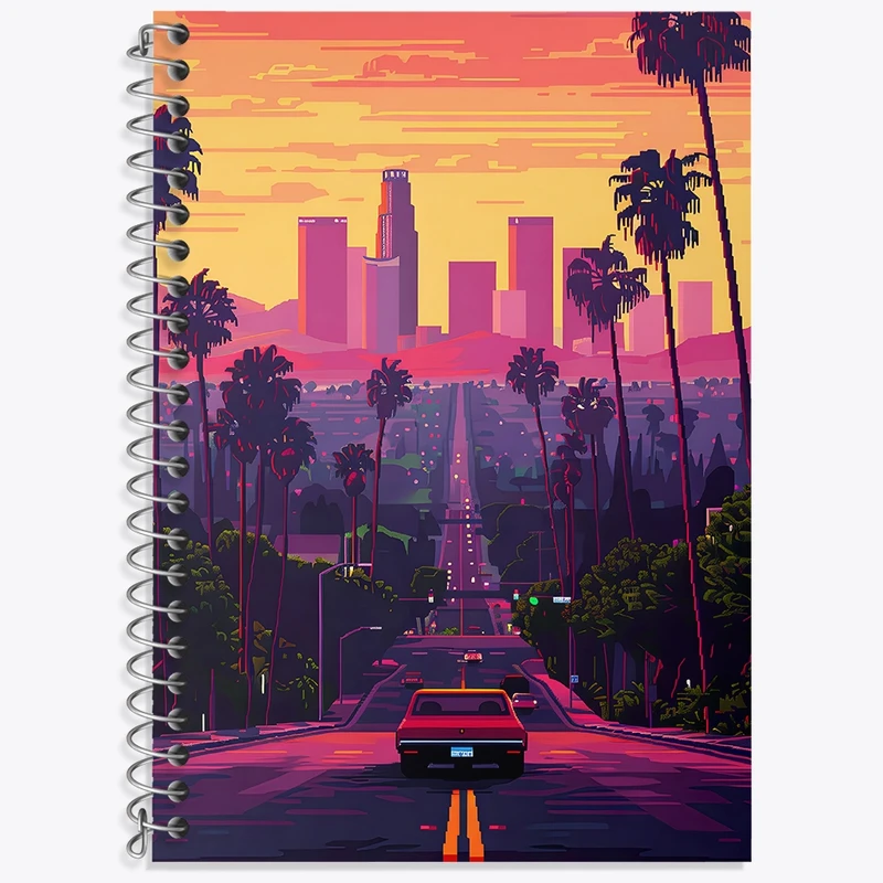 دفتر زبان 50 برگ خندالو مدل سه خط طرح شهر  کد F4676