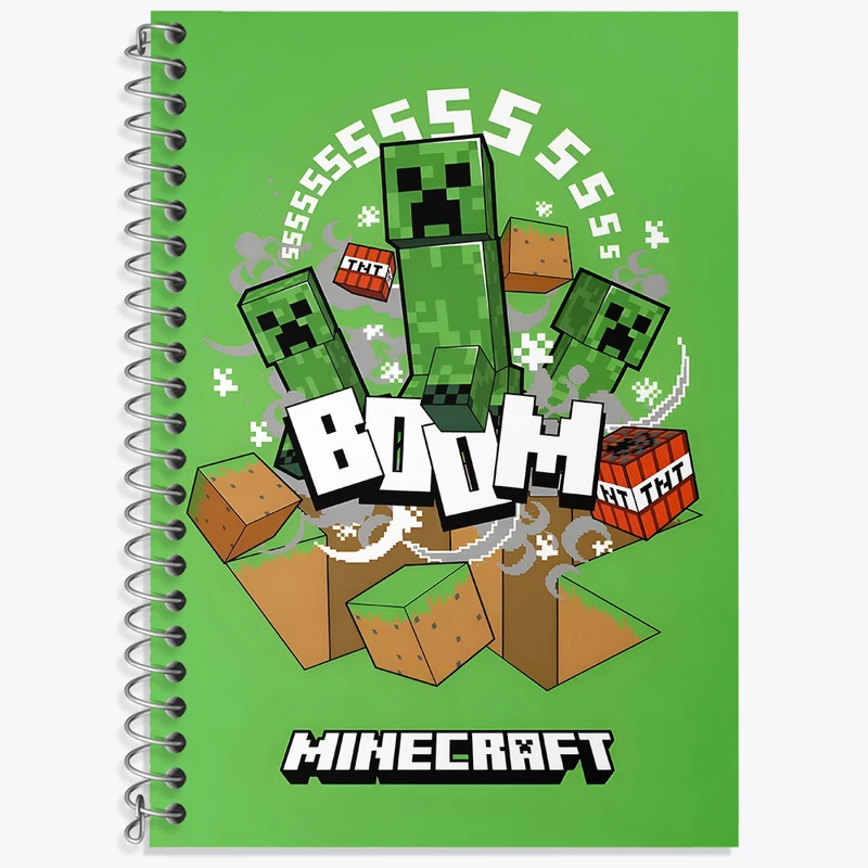 دفتر زبان دوخط 50 برگ خندالو طرح ماینکرافت (Minecraft) کد F3497