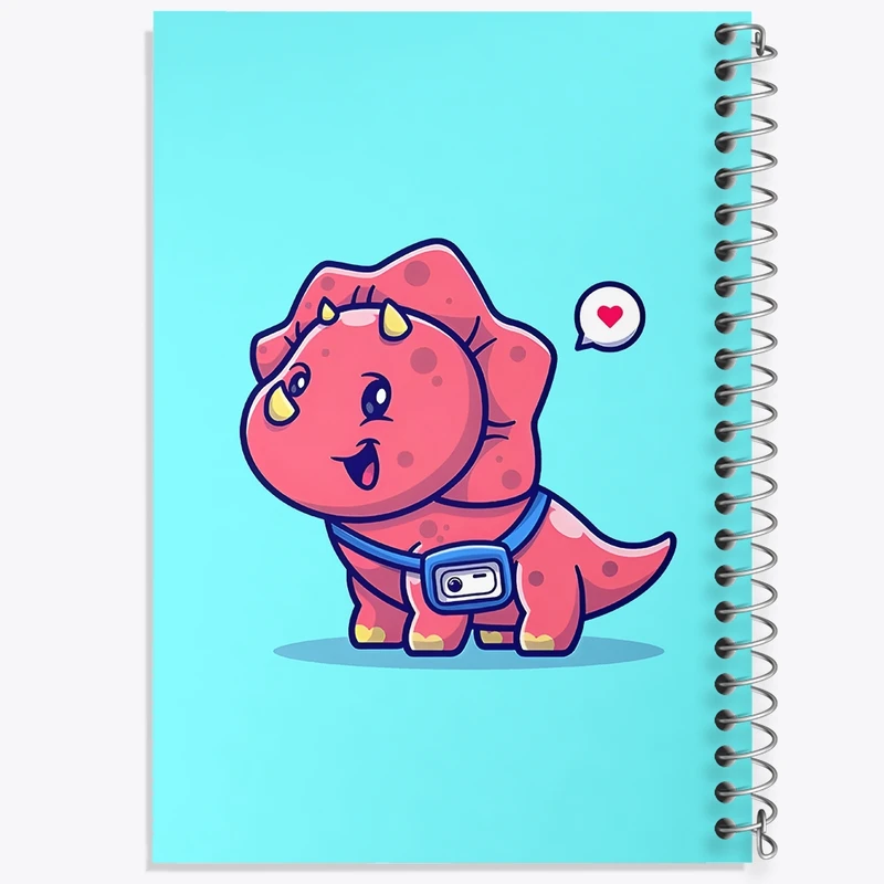 دفتر طراحی 50 برگ خندالو طرح دایناسور کیوت کد N5174