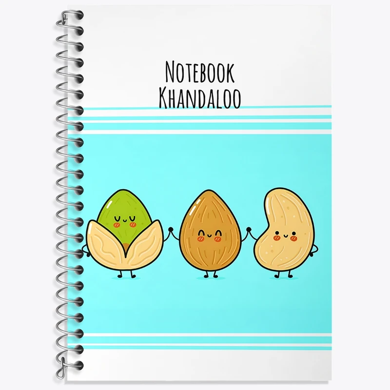 دفتر زبان 50 برگ خندالو مدل سه خط طرح آجیل بامزه کد N7163