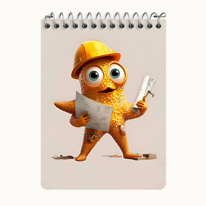 دفتر یادداشت 50 برگ خندالو طرح ستاره دریایی مهندس کد N5952