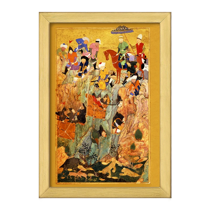 تابلو خندالو طرح نقاشی از میان برداشتن بازمانده ارتش قبچاق ها اثر کمال‌الدین بهزاد کد F12370