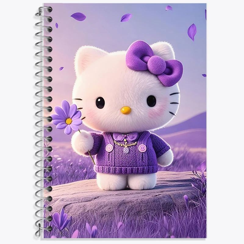 دفتر زبان 50 برگ خندالو مدل دو خط طرح هلو کیتی کد F10312