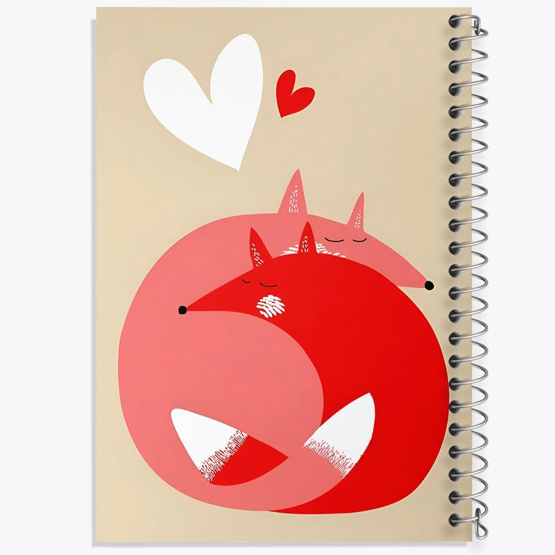 دفتر طراحی 50 برگ خندالو طرح روباه عاشق کد N6220
