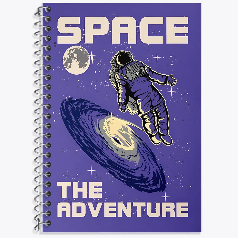 دفتر زبان دوخط 50 برگ خندالو طرح فضانورد کد F10098