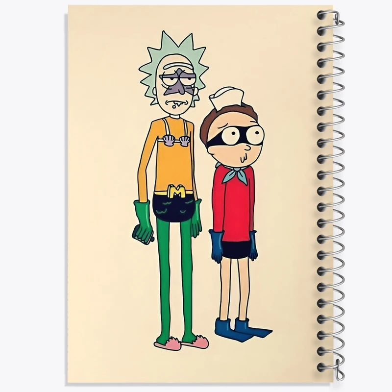 دفتر شطرنجی 50 برگ خندالو طرح ریک و مورتی (Rick and Morty) کد F4019