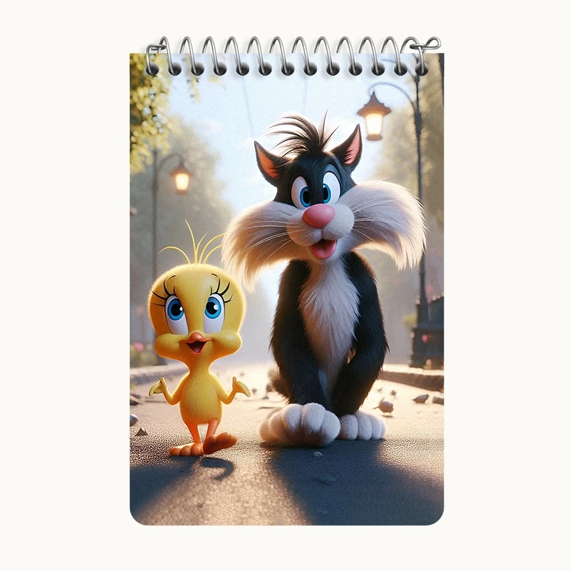 دفتر یادداشت 50 برگ خندالو طرح سیلوستر و توئیتی کد F10674