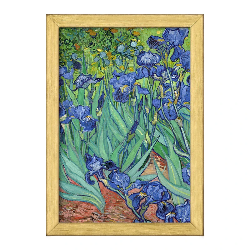 تابلو خندالو طرح نقاشی گل های زنبق اثر ونسان ونگوگ کد 25458