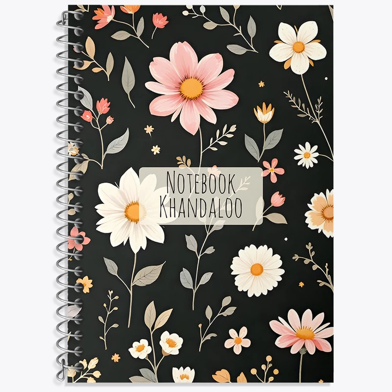 دفتر زبان 50 برگ خندالو مدل سه خط طرح گل گلی کد N7236