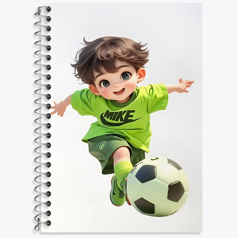 دفتر زبان 50 برگ خندالو مدل سه خط طرح پسر بچه ی فوتبالیست کد F3609