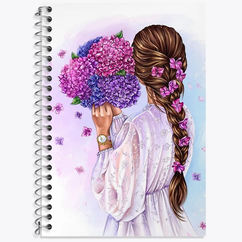 دفتر زبان 50 برگ خندالو مدل سه خط طرح دخترانه کد F3156