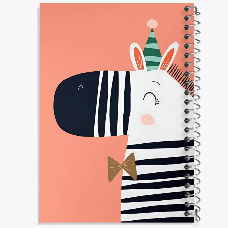 دفتر طراحی 50 برگ خندالو طرح گورخر کیوت کد N4727