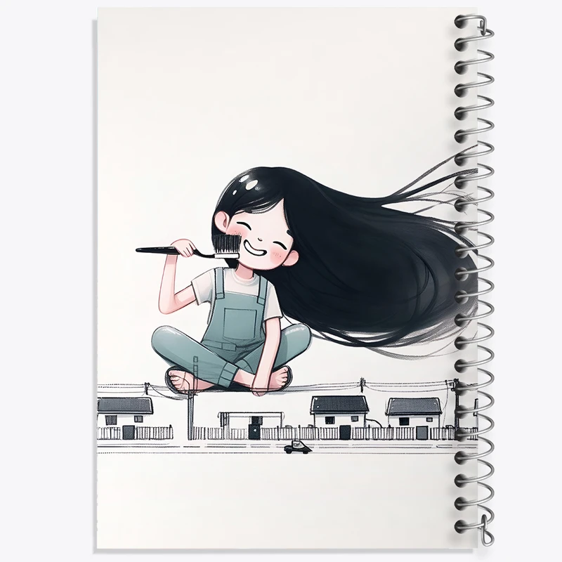 دفتر مشق 50 برگ خندالو طرح دخترانه بامزه کد F3323