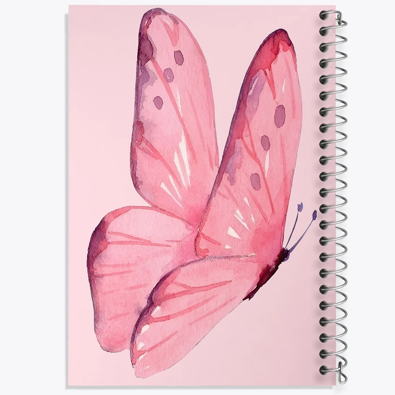 دفتر طراحی 50 برگ خندالو طرح پروانه صورتی کد F3855