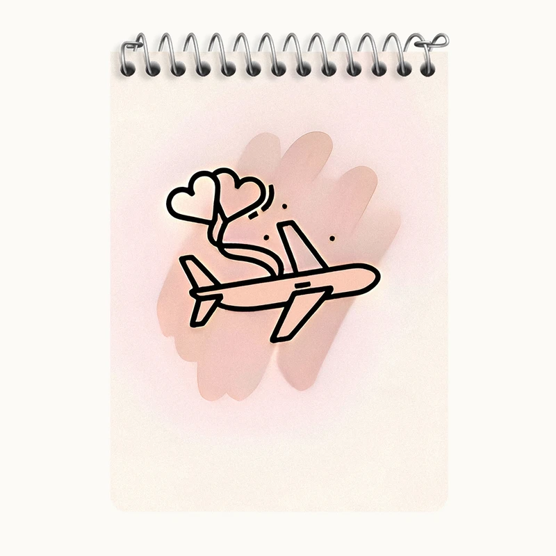 دفتر یادداشت 50 برگ خندالو طرح هواپیما و سفر کد N6728