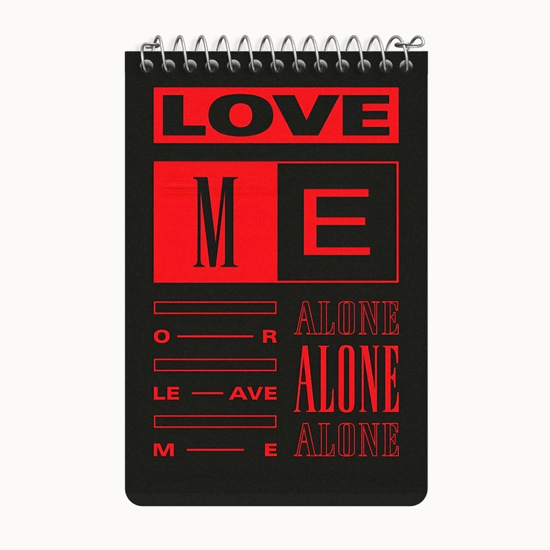دفتر یادداشت 50 برگ خندالو طرح Love Me Alone کد F6388