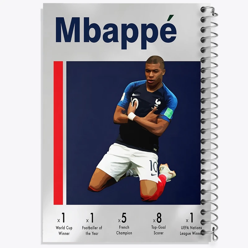 دفتر شطرنجی 50 برگ خندالو طرح کیلیان امباپه کد F13877