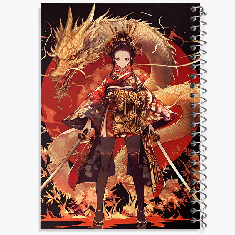 دفتر نقاشی 50 برگ خندالو طرح دختر سامورایی کد F9222