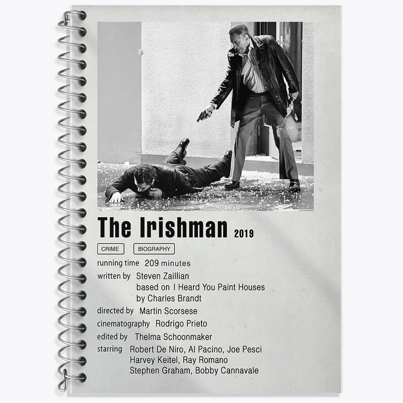 دفتر زبان 50 برگ خندالو مدل سه خط طرح مرد ایرلندی (The Irishman) کد F11917