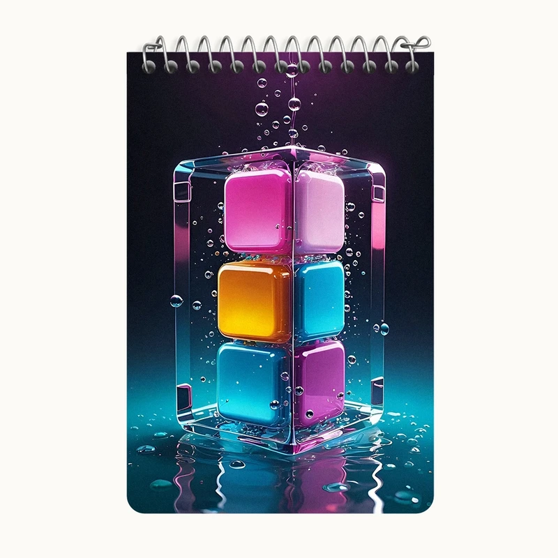 دفتر یادداشت 50 برگ خندالو طرح مکعب رنگی کد F4215