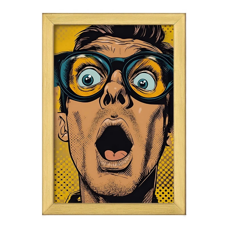 تابلو خندالو طرح مرد عینکی کد F10453