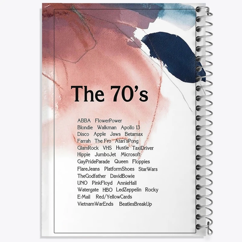 دفتر ژورنال نویسی 50 برگ خندالو مدل نقطه ای طرح دهه 70 کد F11483