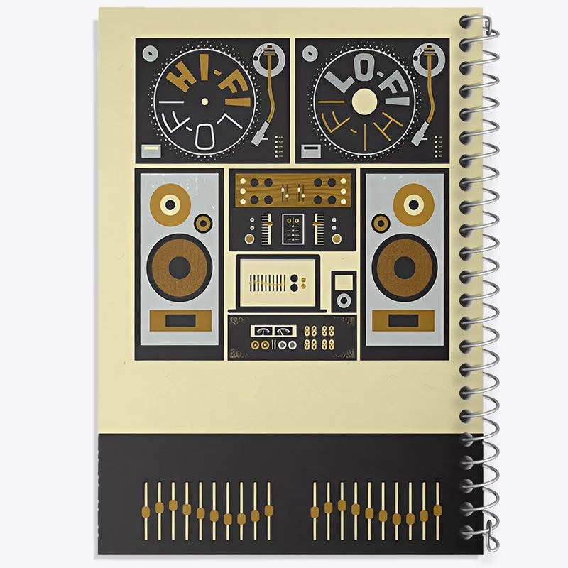 دفتر ژورنال نویسی 50 برگ خندالو مدل نقطه ای طرح موزیک کد F9700