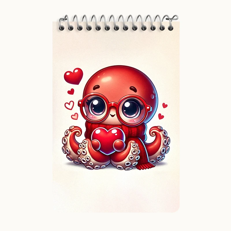 دفتر یادداشت 50 برگ خندالو طرح هشت پا بامزه کد F11726