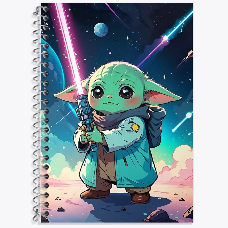 دفتر زبان 50 برگ خندالو مدل سه خط طرح بیبی یودا کد F11843