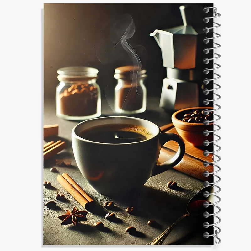 دفتر ژورنال نویسی 50 برگ خندالو مدل نقطه ای طرح فنجون قهوه  کد F10409