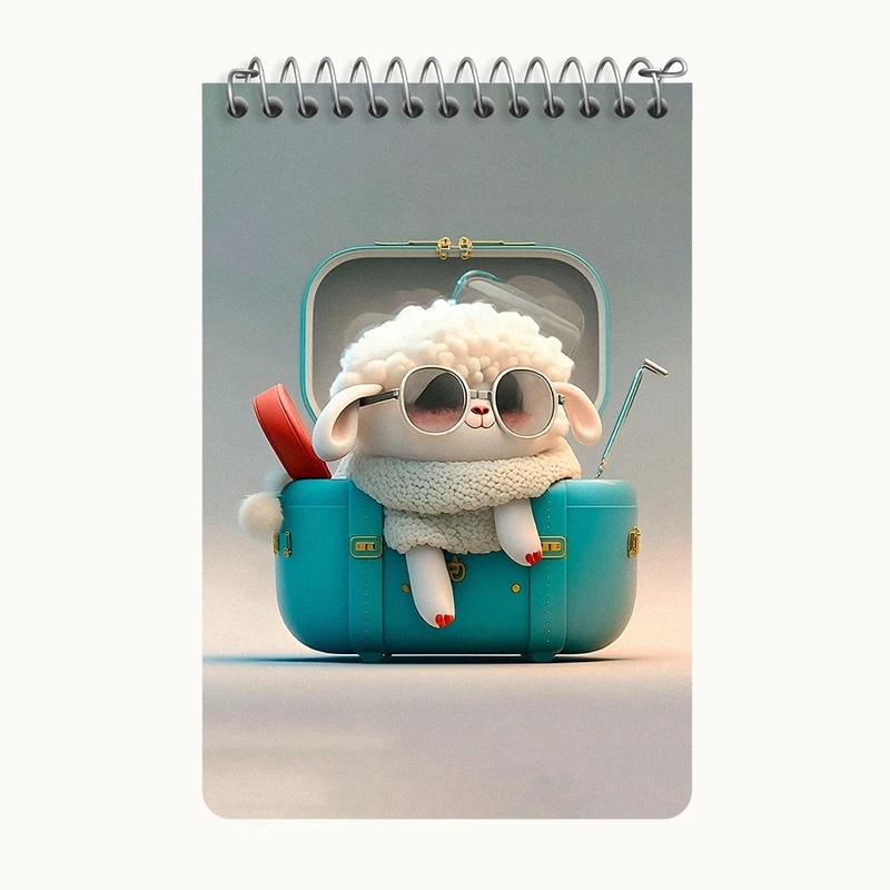 دفتر یادداشت 50 برگ خندالو طرح گوسفند کیوت کد F5698