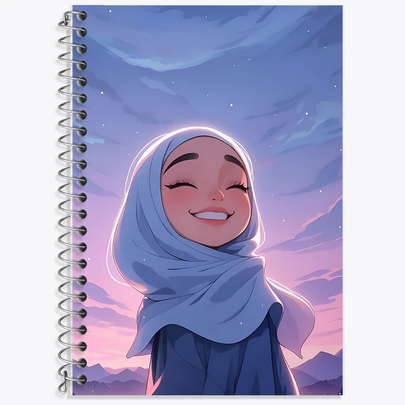 دفتر لغت 50 برگ خندالو طرح دخترانه با حجاب کد F11778